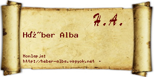Héber Alba névjegykártya